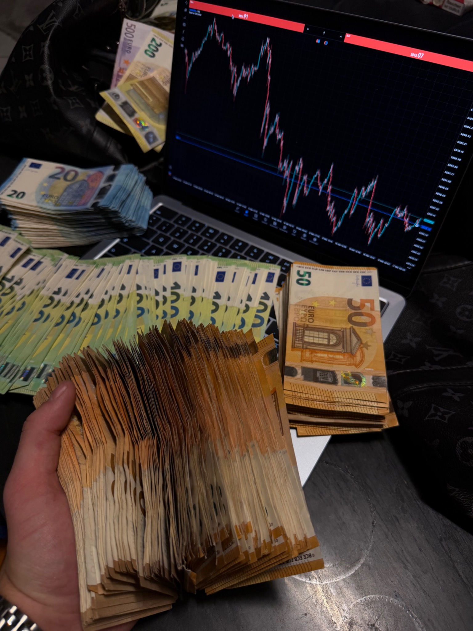 Trading-Chart auf einem Laptop